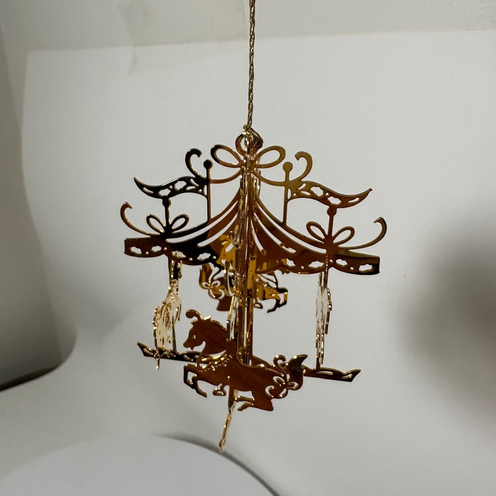 Gold Carousel Horse Christmas Ornament